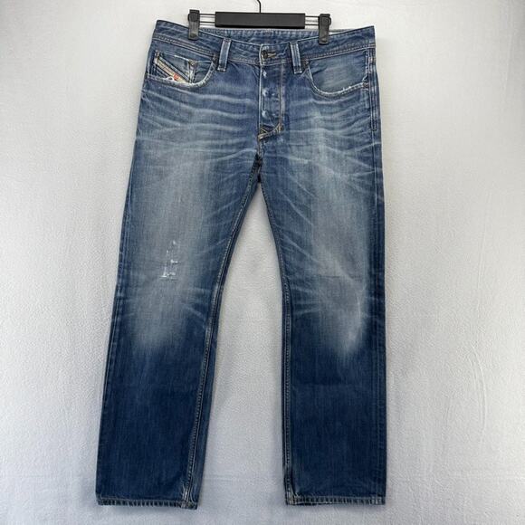 Diesel Jeans Mens 33x30 FIt 34x30 Regular Straight Whisker Larkee Button Fly y2k - Picture 1 of 12